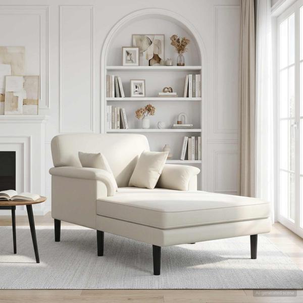 ARDEBO.de - Chaiselongue Creme Samt