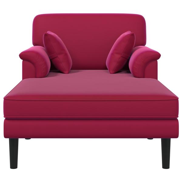Chaiselongue Weinrot Samt