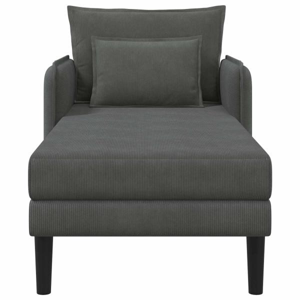 Große Chaiselongue Dunkelgrau Cordstoff
