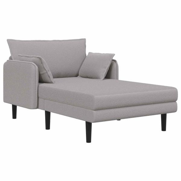Große Chaiselongue Hellgrau Bouclé