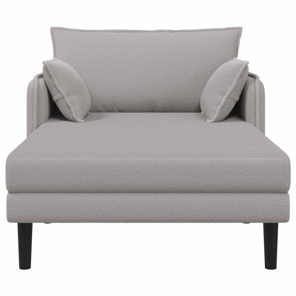 Große Chaiselongue Hellgrau Bouclé