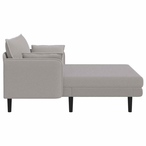 Große Chaiselongue Hellgrau Bouclé