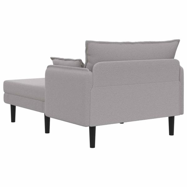 Große Chaiselongue Hellgrau Bouclé