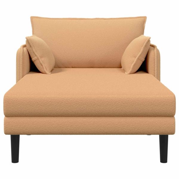 Große Chaiselongue Beige Bouclé