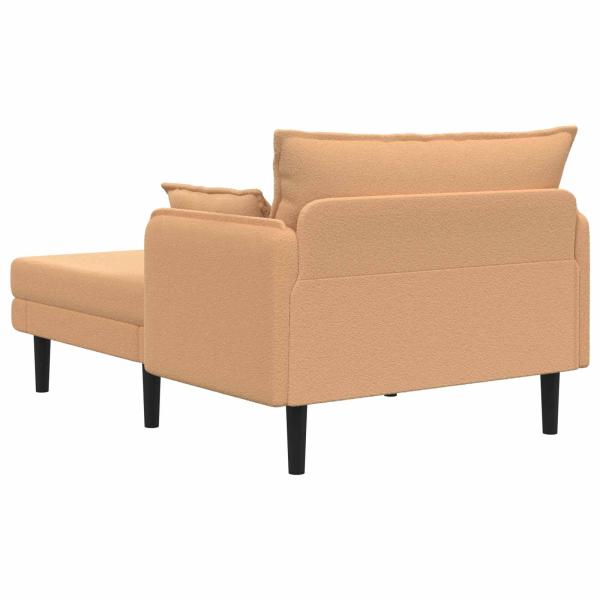 Große Chaiselongue Beige Bouclé
