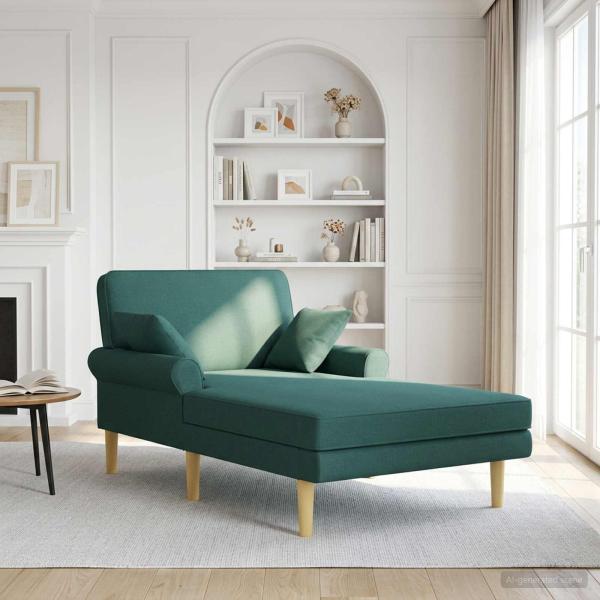 ARDEBO.de - Chaiselongue Dunkelgrün Stoff