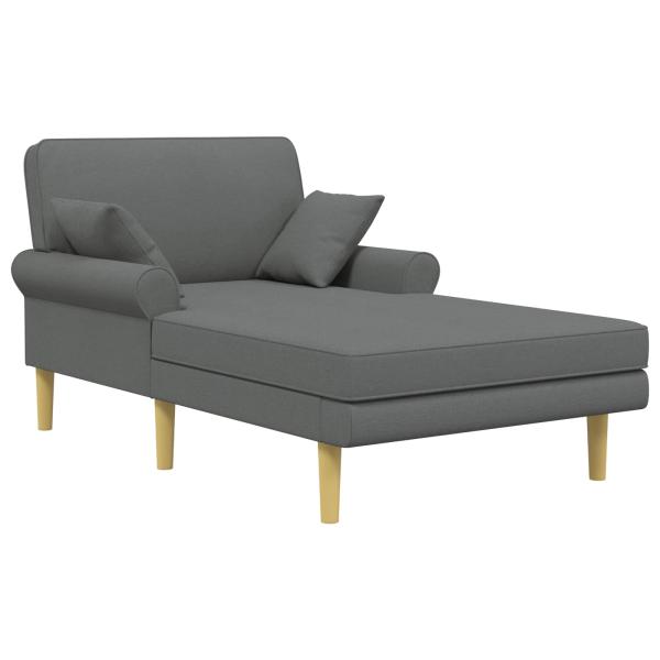 Chaiselongue Dunkelgrau Stoff