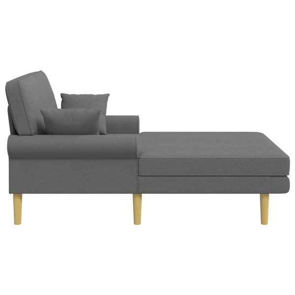 Chaiselongue Dunkelgrau Stoff