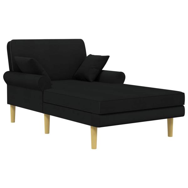 Chaiselongue Schwarz Stoff