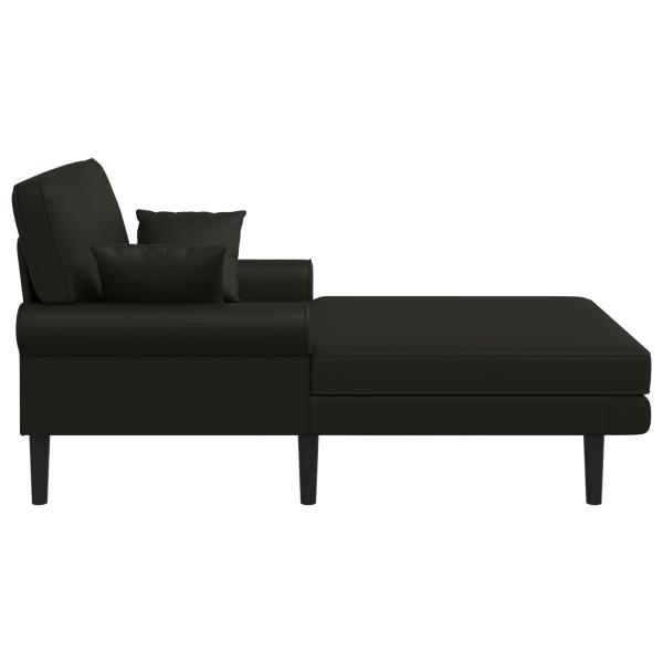 Chaiselongue Schwarz Kunstleder