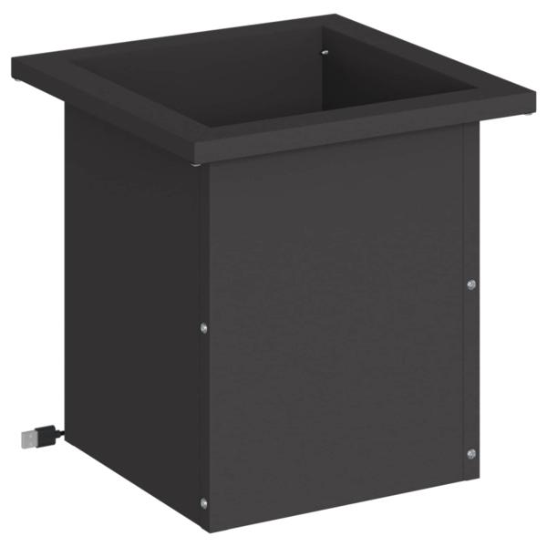 Garten-Pflanzkübel mit LED Schwarz 30 x 30 x 30 cm Stahl