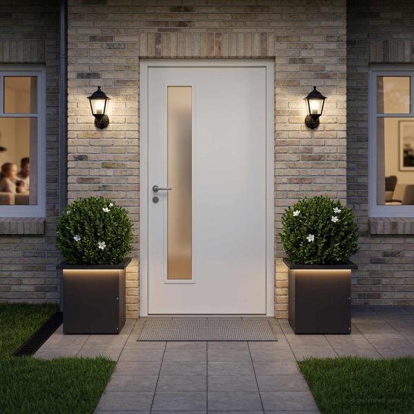 ARDEBO.de - Garten-Pflanzkübel mit LED 2 stk. Schwarz 30 x 30 x 30 cm Stahl