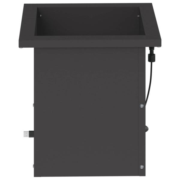 Garten-Pflanzkübel mit LED 2 stk. Schwarz 30 x 30 x 30 cm Stahl
