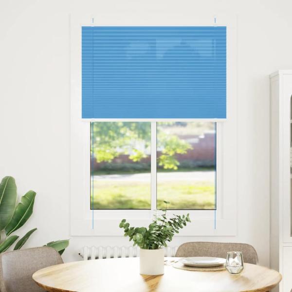 ARDEBO.de - Plissee Blau 90x100 cm Stoffbreite 89,4 cm Polyester