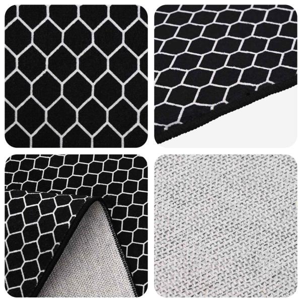 Teppich ORIZ Schwarzes Netzmuster 120 x 170 cm 100% Polyester