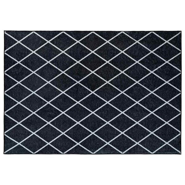 Teppich ORIZ Schwarzes Diamantmuster 160 x 230 cm