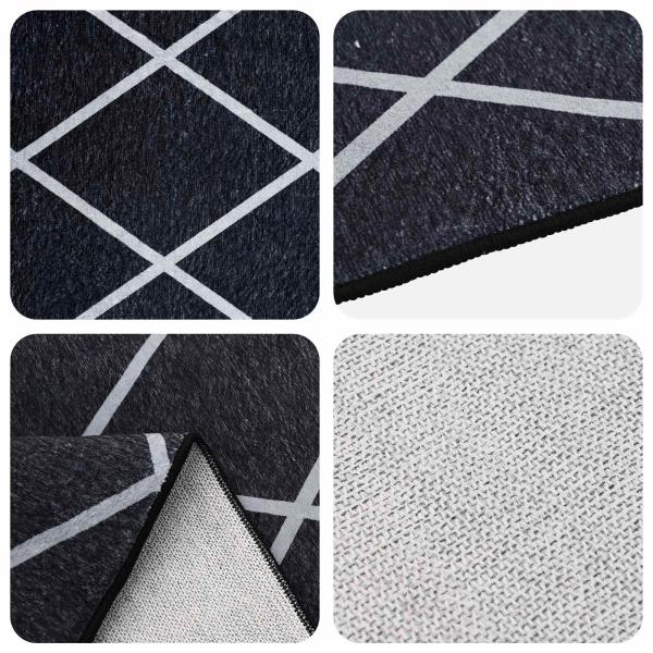 Teppich ORIZ Schwarzes Diamantmuster 240 x 240 cm
