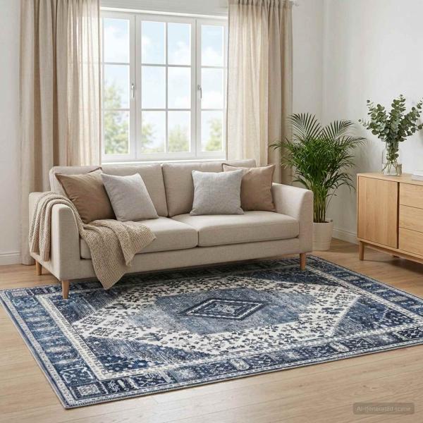 ARDEBO.de - Teppich ORIZ Dunkelblau 240 x 340 cm 100% Polyester