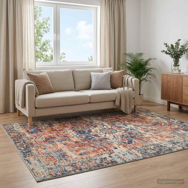 ARDEBO.de - Teppich ORIZ Orange 200 x 200 cm 100% Polyester