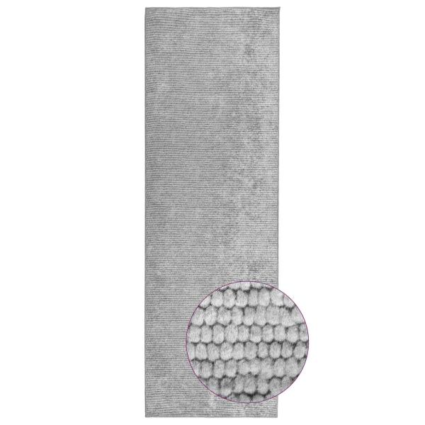 Teppich Grau 50 x 200 cm 100% Polyester 3 mm Waschbar