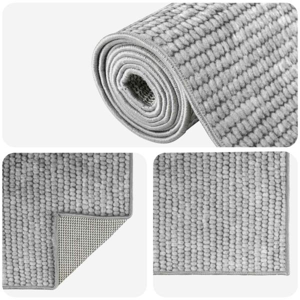 Teppich Grau 190 x 300 cm 100% Polyester 3 mm Waschbar