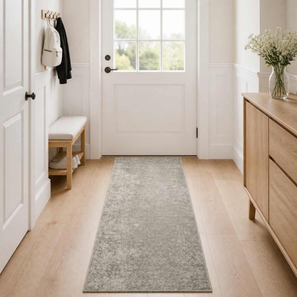 ARDEBO.de - Teppich Beige 80 x 200 cm 100% Polyester 3 mm Waschbar