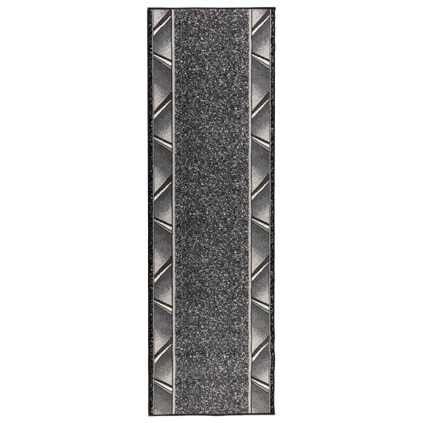 Teppichläufer FLORNES Gewebt Grau Zickzack 67 x 250 cm PP 7 mm