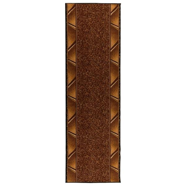 Teppichläufer FLORNES Gewebt Braun Zickzack 80 x 250 cm PP 7 mm