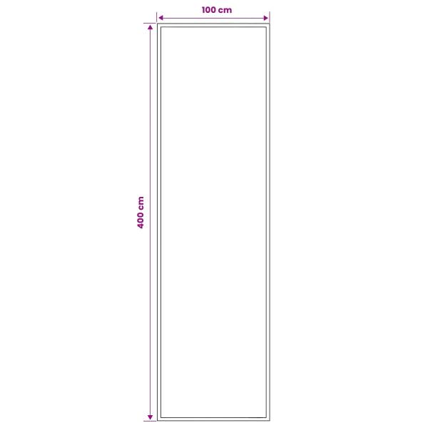 Teppichläufer FLORNES Gewebt Graues Muster 100 x 400 cm PP 7 mm