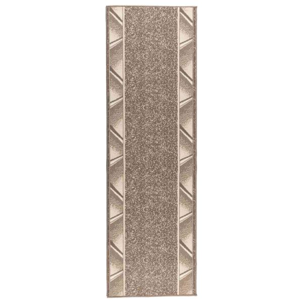 Teppichläufer FLORNES Gewebt Taupe Zickzack 100 x 300 cm PP