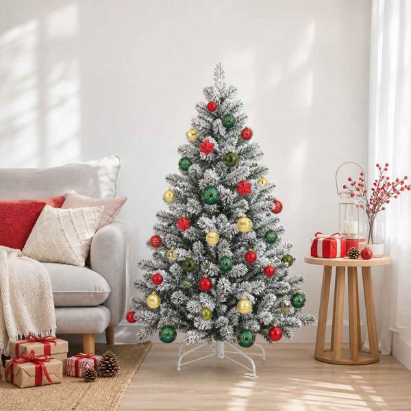 ARDEBO.de - Weihnachtskugelset 88 stk. Rot, Gold und Grün Durchmesser 6 cm
