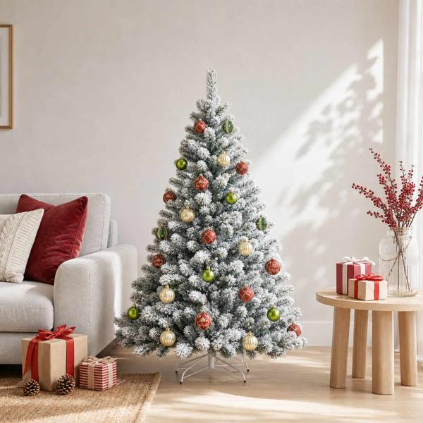 ARDEBO.de - Weihnachtskugelset 30 stk. Rot, Grün und Gold Ø 6 cm Kunststoff