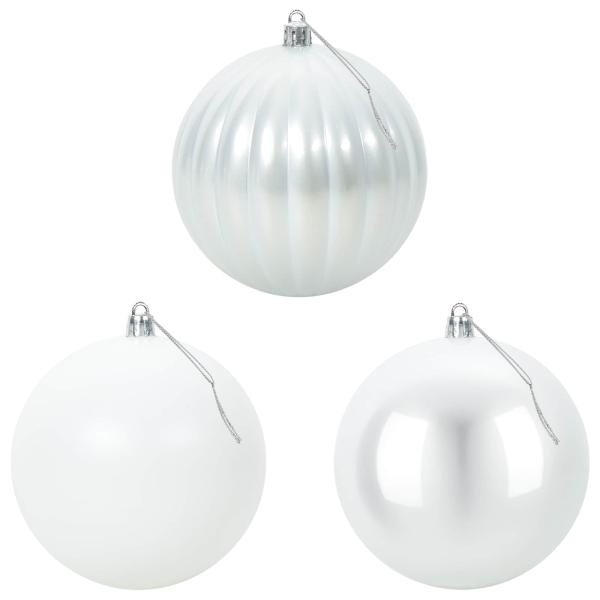 Weihnachtskugel-Set XXL 3 stk. Weiß Durchmesser 25 cm