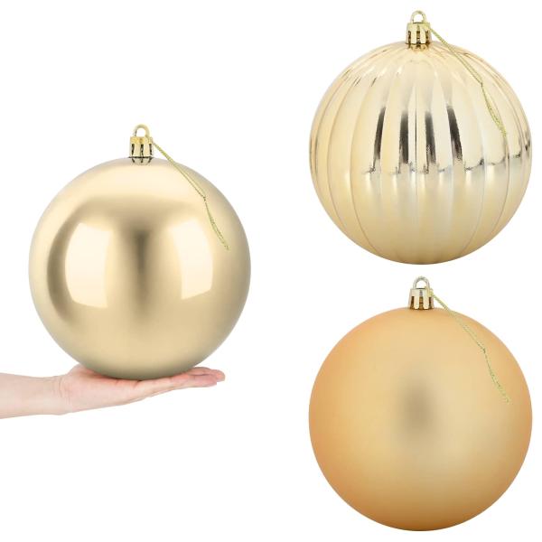Weihnachtskugel-Set XXL 3 stk. Gold Ø 25 cm Kunststoff