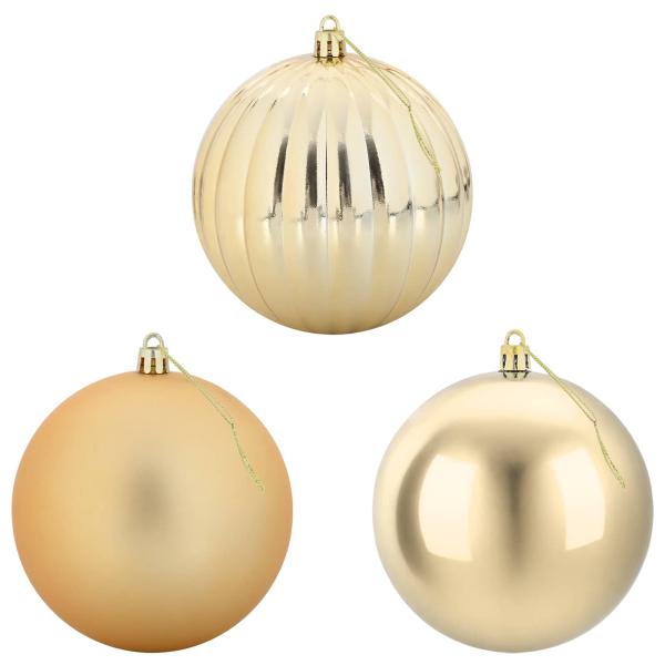 Weihnachtskugel-Set XXL 3 stk. Gold Ø 25 cm Kunststoff