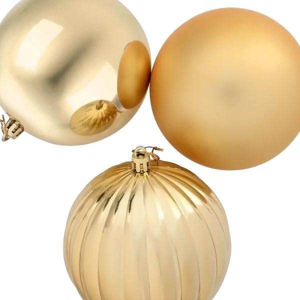 Weihnachtskugel-Set XXL 3 stk. Gold Ø 25 cm Kunststoff