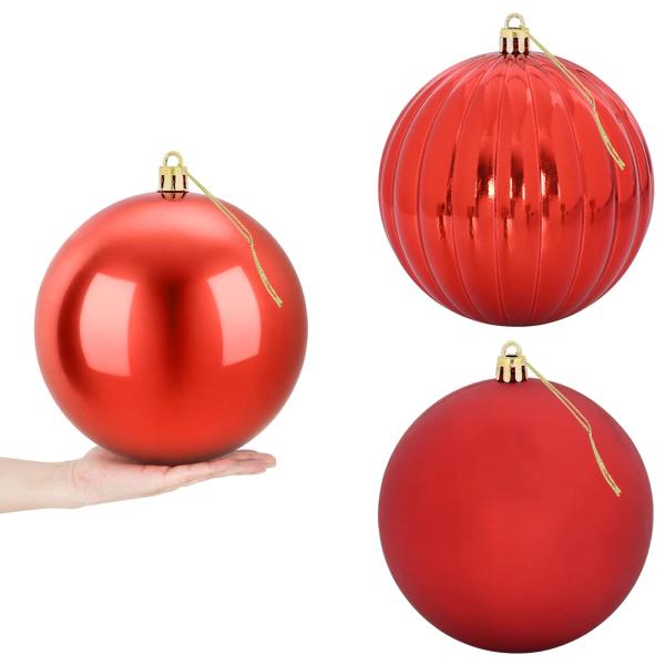 Weihnachtskugel-Set XXL 3 stk. Rot Durchm. 25 cm Kunststoff