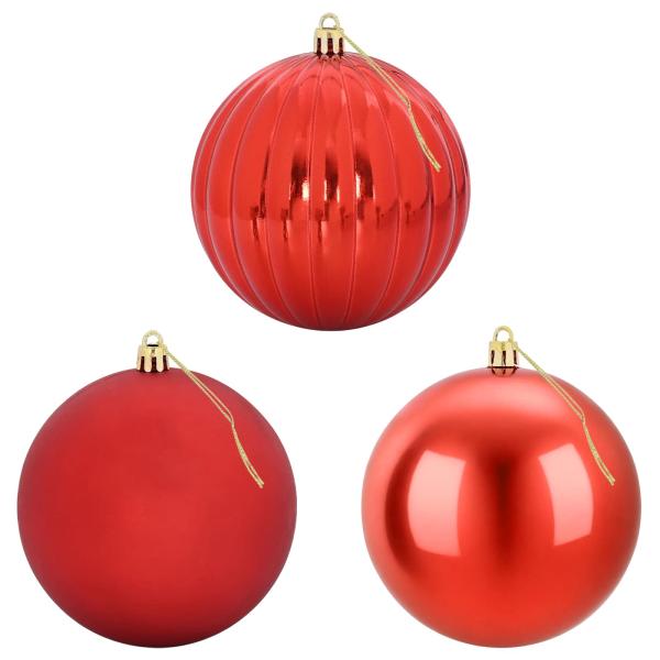 Weihnachtskugel-Set XXL 3 stk. Rot Durchm. 25 cm Kunststoff
