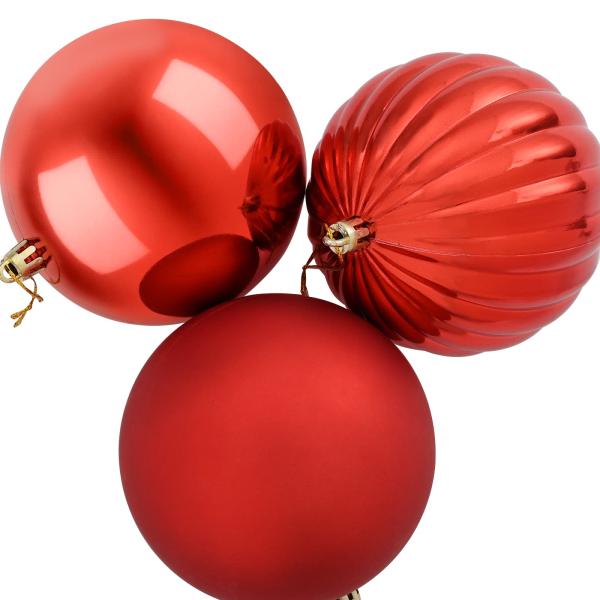 Weihnachtskugel-Set XXL 3 stk. Rot Durchm. 25 cm Kunststoff