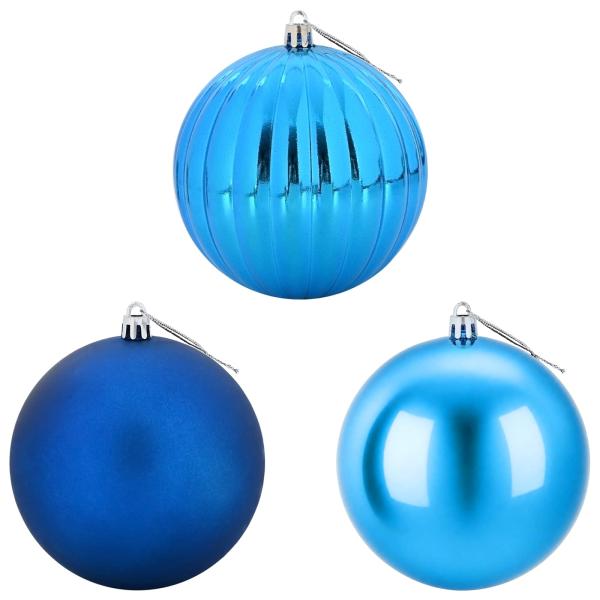 Weihnachtsbaumkugel Set XL 9 stk. Blau Ø 15 cm Kunststoff