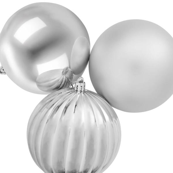 Weihnachtsbaumkugel Set XL 9 stk. Silber Durchmesser 15 cm