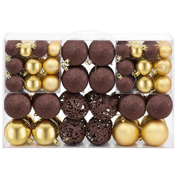 100-tlg. Weihnachtskugel-Set 3/4/6 cm Braun/Bronze/Golden