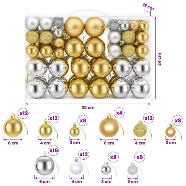 Weihnachtskugeln 100 Stk. Silbern/Golden