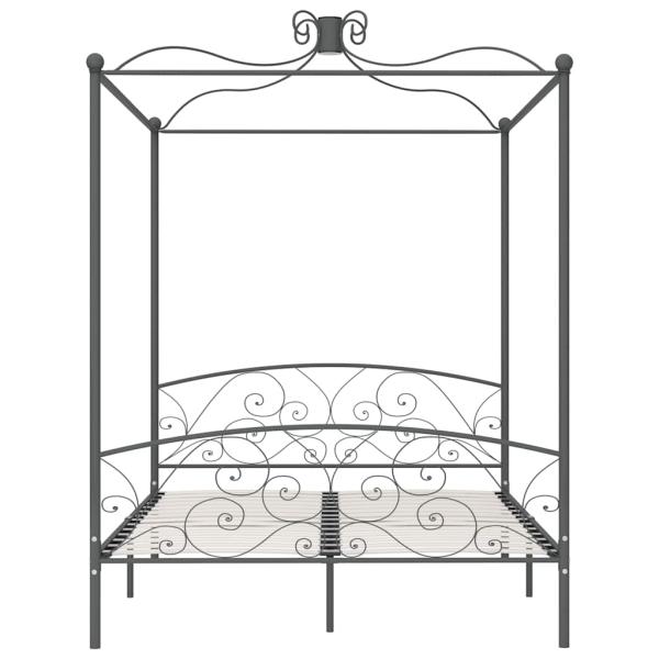 Himmelbett-Gestell Grau Metall 160 x 200 cm