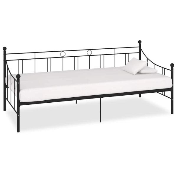 ARDEBO.de - Tagesbett-Rahmen Schwarz Metall 90×200 cm