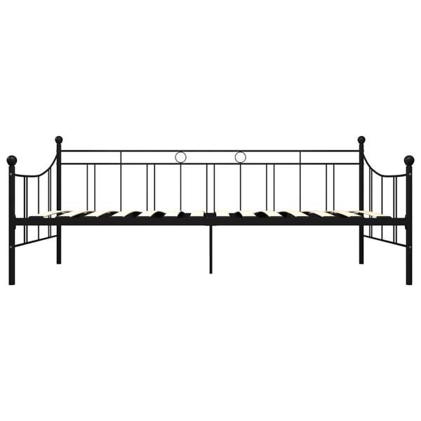 Tagesbett-Rahmen Schwarz Metall 90×200 cm