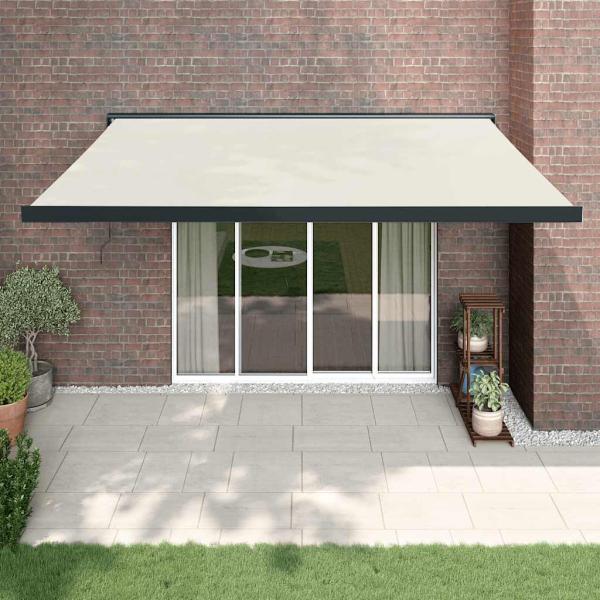 ARDEBO.de - Markise Einziehbar Creme 4,5x3 m Stoff und Aluminium