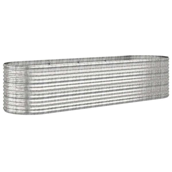Hochbeet Verzinkter Stahl 296x80x68 cm Silbern