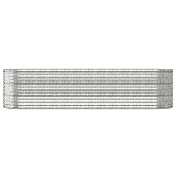 Hochbeet Verzinkter Stahl 296x80x68 cm Silbern