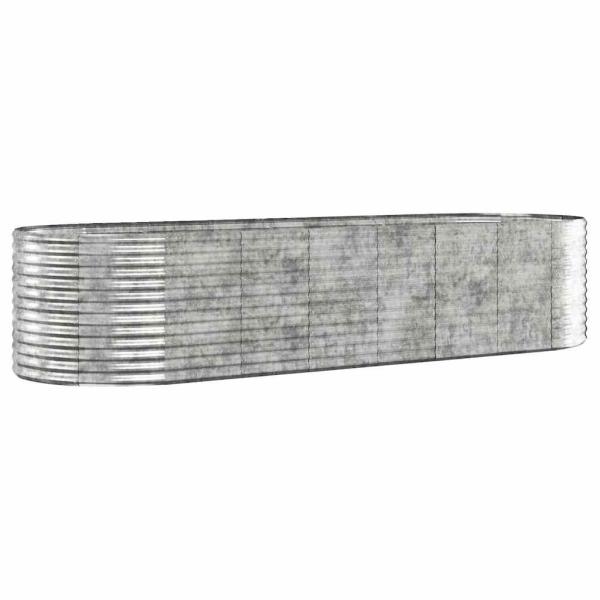 Hochbeet Verzinkter Stahl 322x100x68 cm Silbern